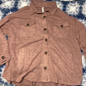 Zenana Button Down Long Sleeve Shirt Size Large